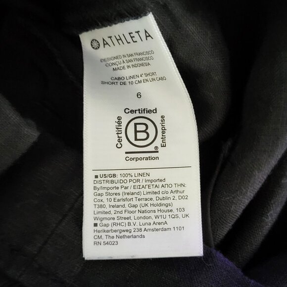 Athleta Cabo 100% Linen Shorts - Black - 6 - Picture 3 of 4